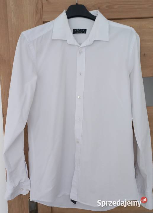 Biała koszula męska MAGRA Slim Fit M elegancka