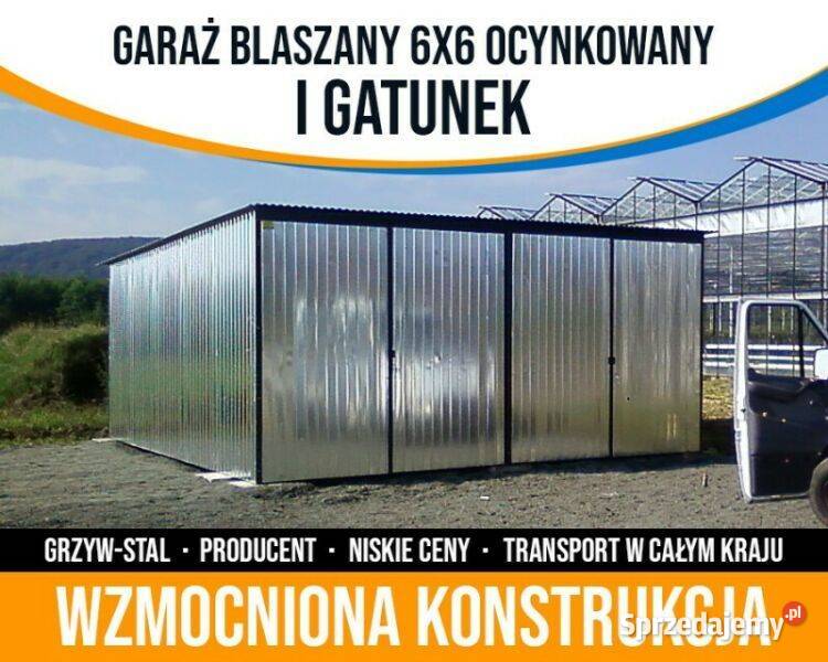Garaż Blaszany Jednospadowy Garaże Blaszane samodzielny