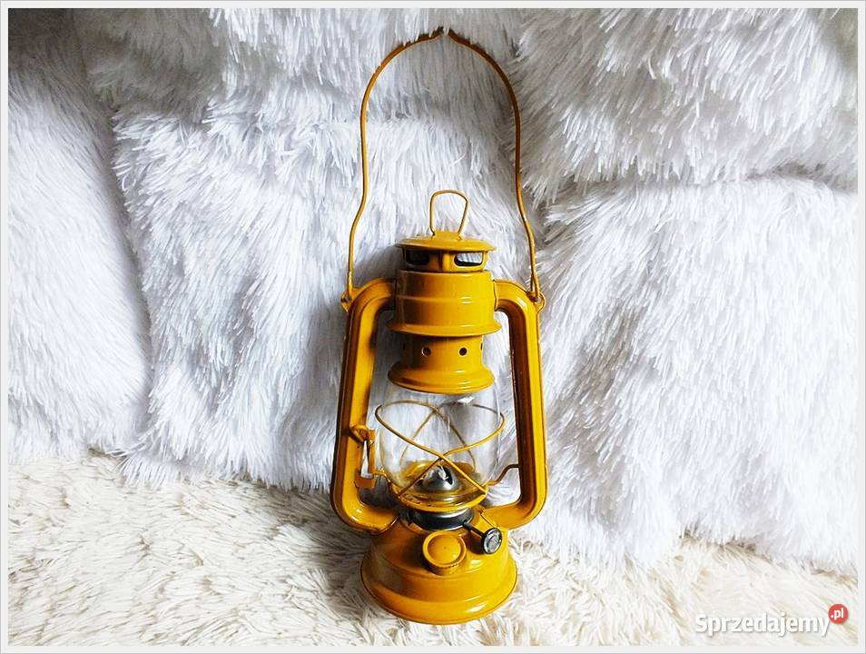 Lampa naftowa ŻÓŁTA Piękna i sprawna do użytku odcienie żółtego Żary