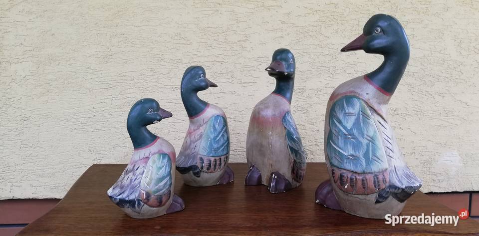 Kaczki drewniane figurki kaczory rodzina kaczek Garwolin