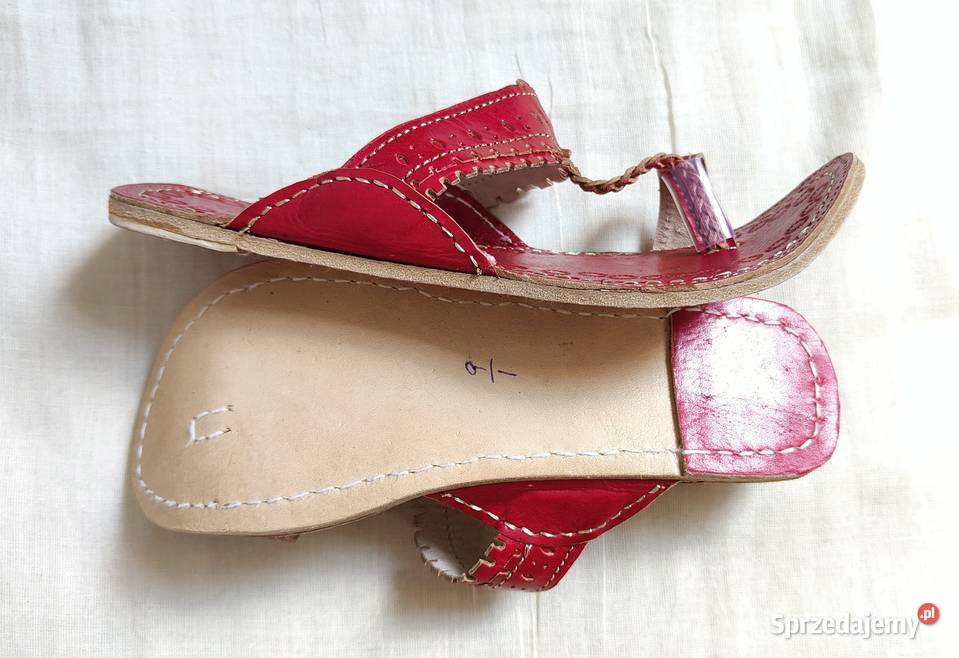 KOHRD2 Skórzane japonki kohalpuri 40 czerwone Sandały i klapki zachodniopomorskie Szczecin