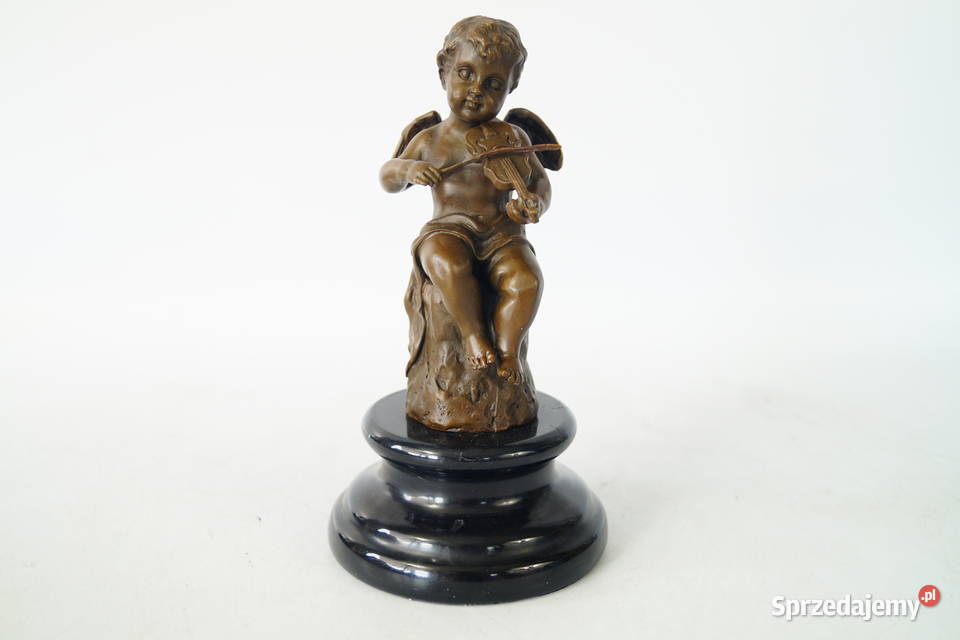 Figura z brązu grający amor putto rzeźba 2 Gizałki