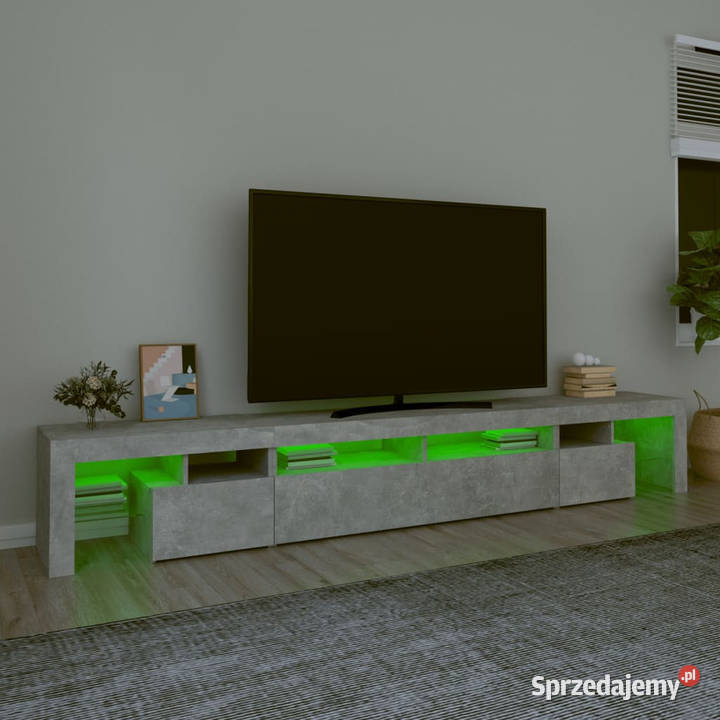 Szafka pod TV z oświetleniem LED szarość betonu mazowieckie Warszawa