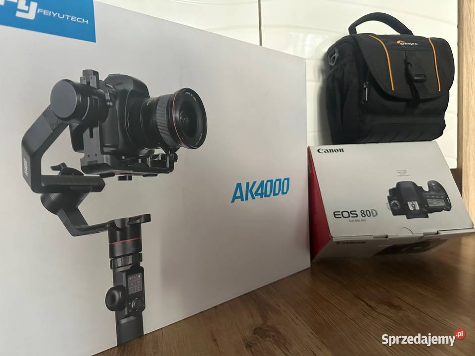 Aparat Canon EOS 80d Gimbal FeiyuTech AK4000 Pozostałe śląskie Sosnowiec sprzedam