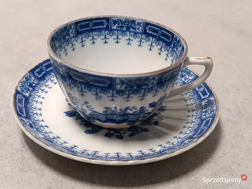 Porcelana Duet Blau Filiżanka Kobaltowy Wzór Dobrzany