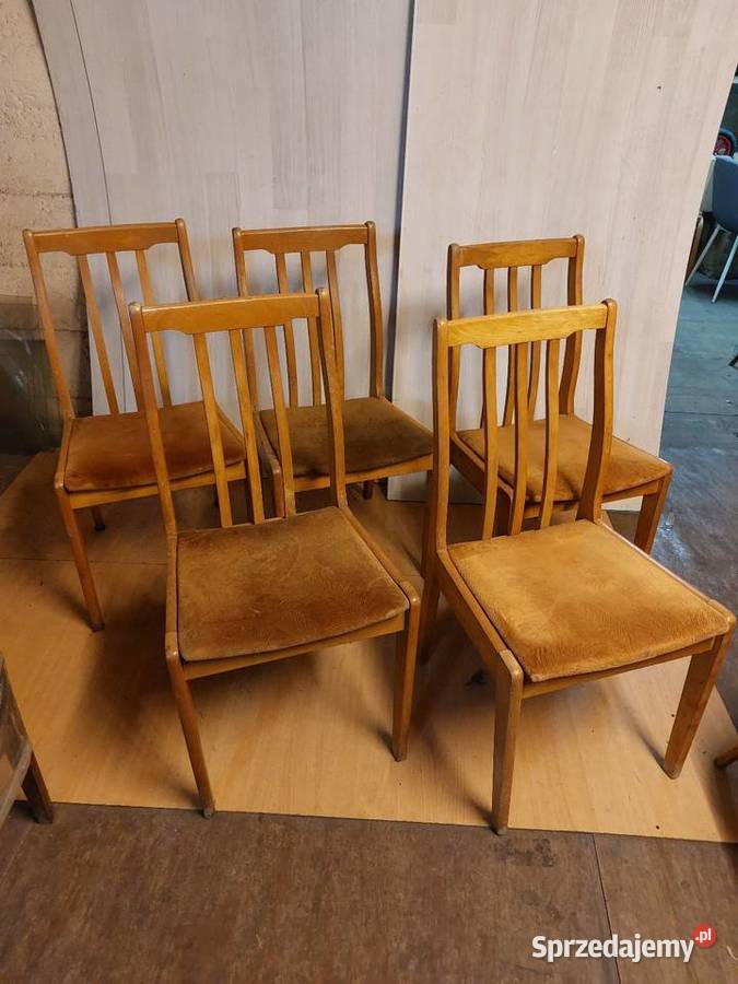 Krzesła drewniane PRL Krzesła Żory