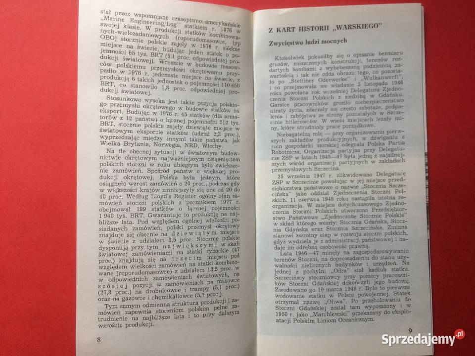 540 Z Trudu Umysłów I Rąk Stocznia Szczecińska zachodniopomorskie sprzedam