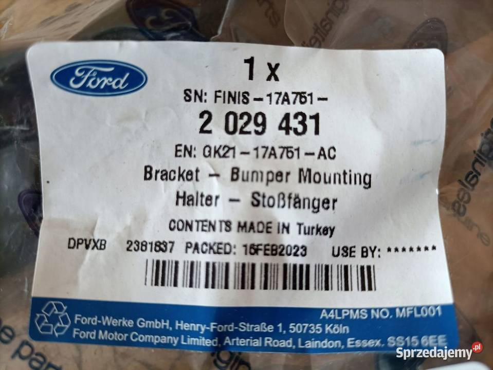 FORD TRANSIT TOURNEO CUSTOM 12 ŚLIZG ZDERZAKA Pleszew