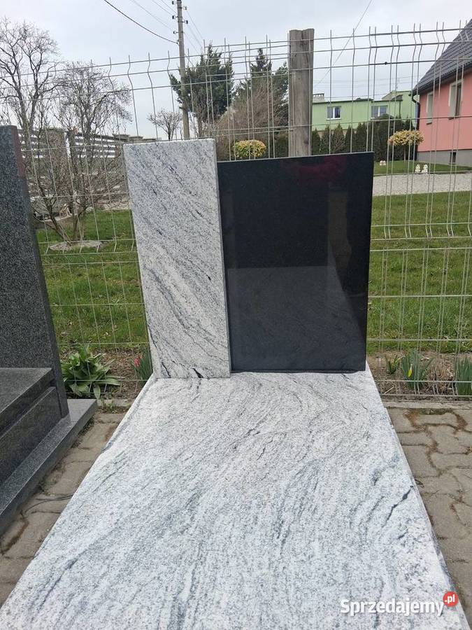 Nagrobek z granitu Wiscont whiteziemny Strzegom sprzedam