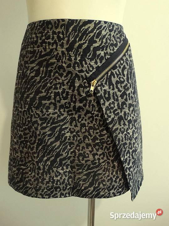 Spódnica Imprezowa Krótka ZłotoCzarna Modne