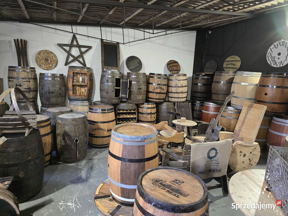 Ozdobne beczki dębowe 200L Whiskey ogród dom Tczew sprzedam