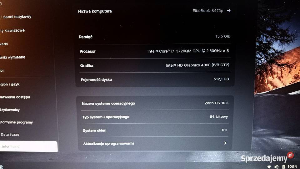 HP EliteBook i7 8 x 260 GHz 16GB 512GB b stan Liczba rdzeni 4 HP/Compaq lubuskie Nowa Sól