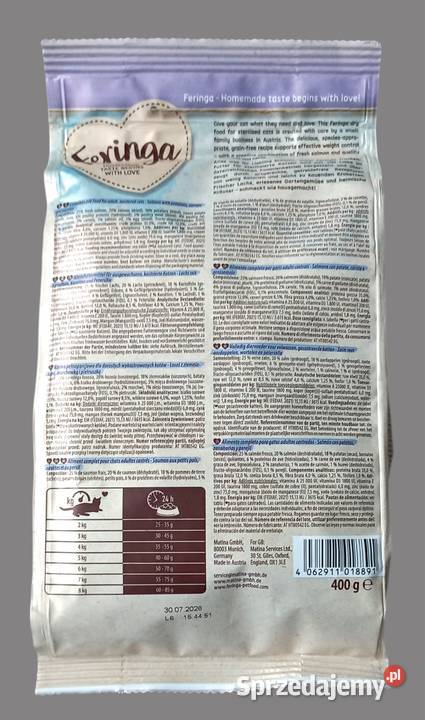 Sucha Karma Feringa Adult Sterilised kota łosoś Chrzanów