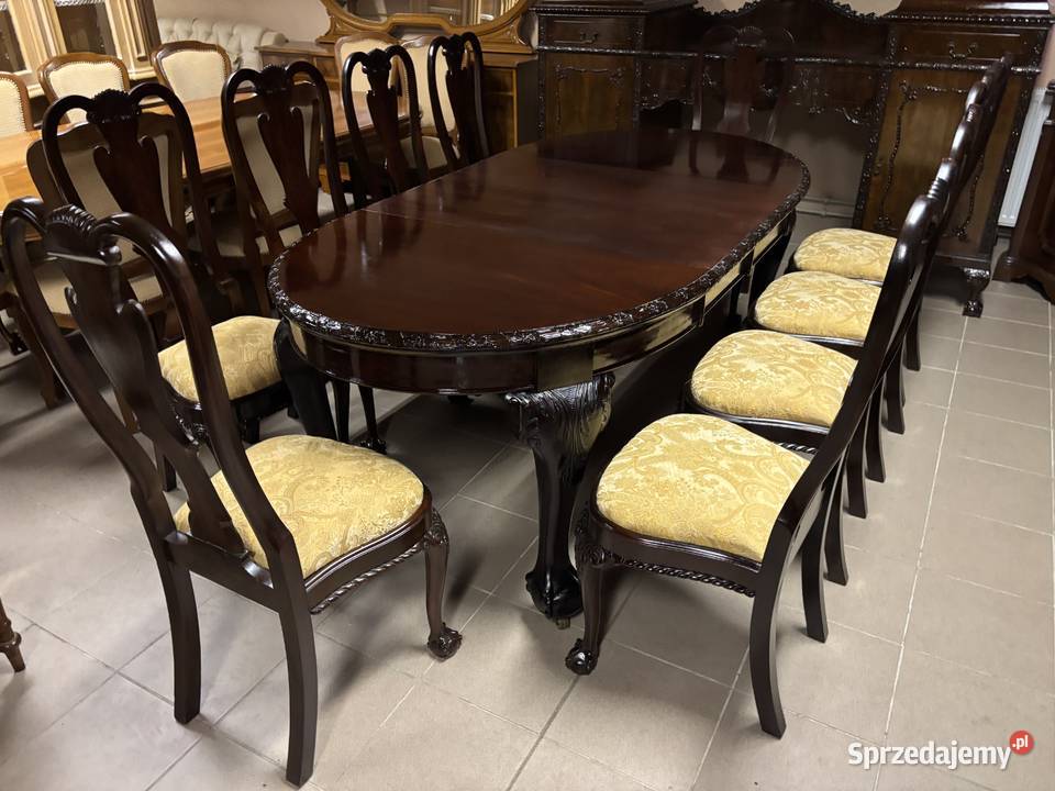 Stylowy Zestaw Rozkładany Stół 10 Krzeseł Gorzów Wielkopolski sprzedam