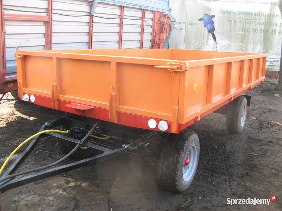 przyczepa d35 sztywna ładna podłoga i burty Maszyny rolnicze Ryki