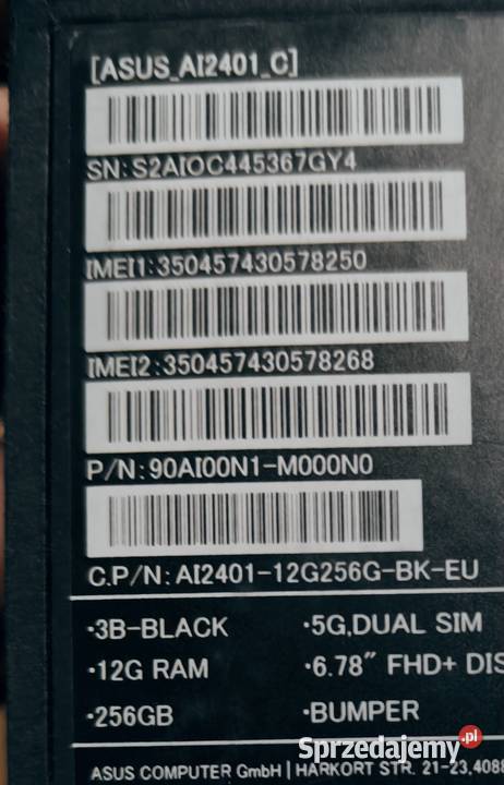 Asus ROG Phone 8 12 GB 256 GB 5G czarny UŻYWANY sprzedam