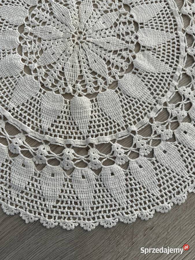 Serweta szydełko śr 60 biała łódzkie Łódź