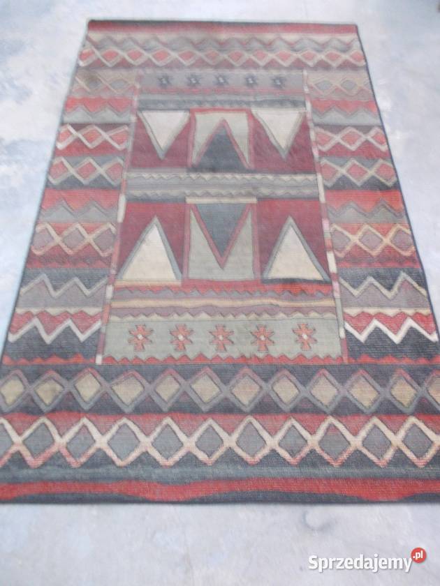 Stary dywan tkany 250 x 150 prawdopodobnie Bielsko-Biała