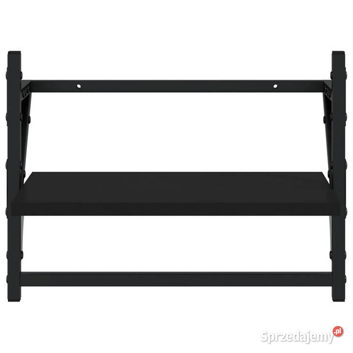 Półki ścienne z drążkami 2 czarne 40x25x30