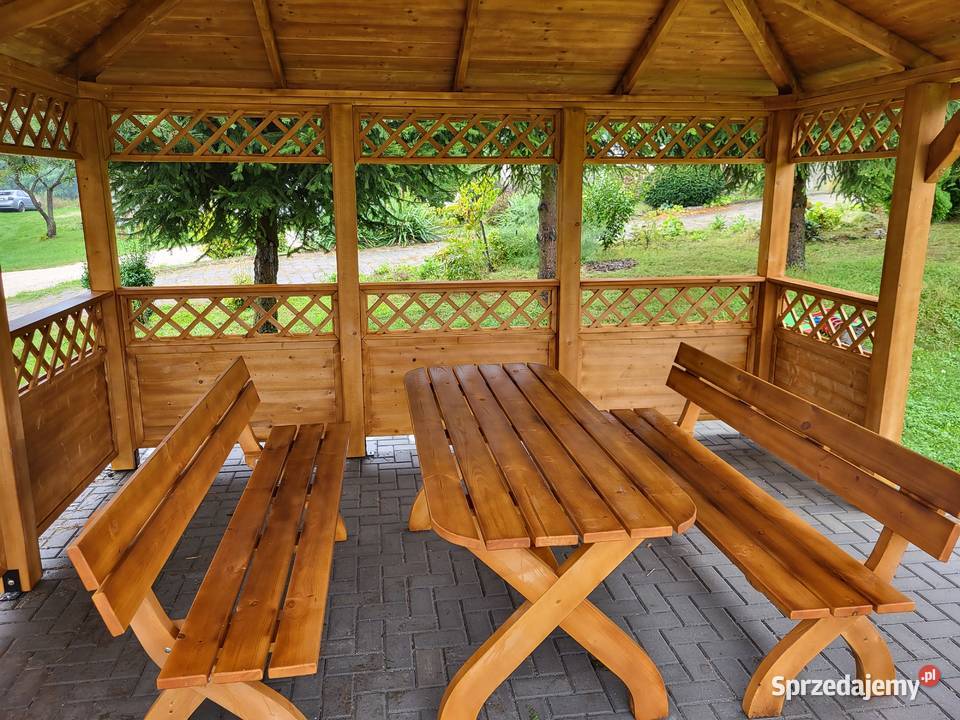 Ławki i stolik komplet mebli ogrodowych Częstochowa