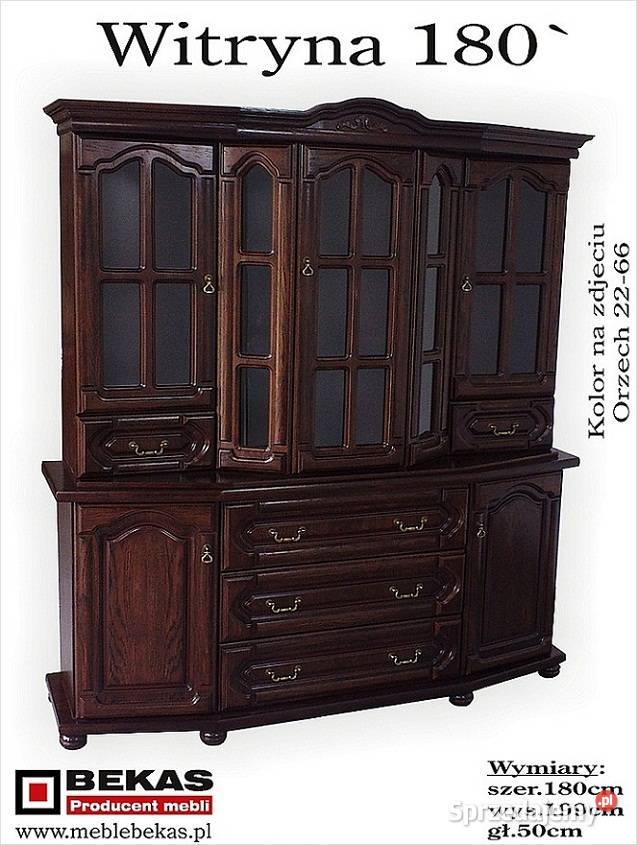 Stylowa Nowa Witryna 180 Orzech Ciemny Wenge Dom i Ogród Sochaczew