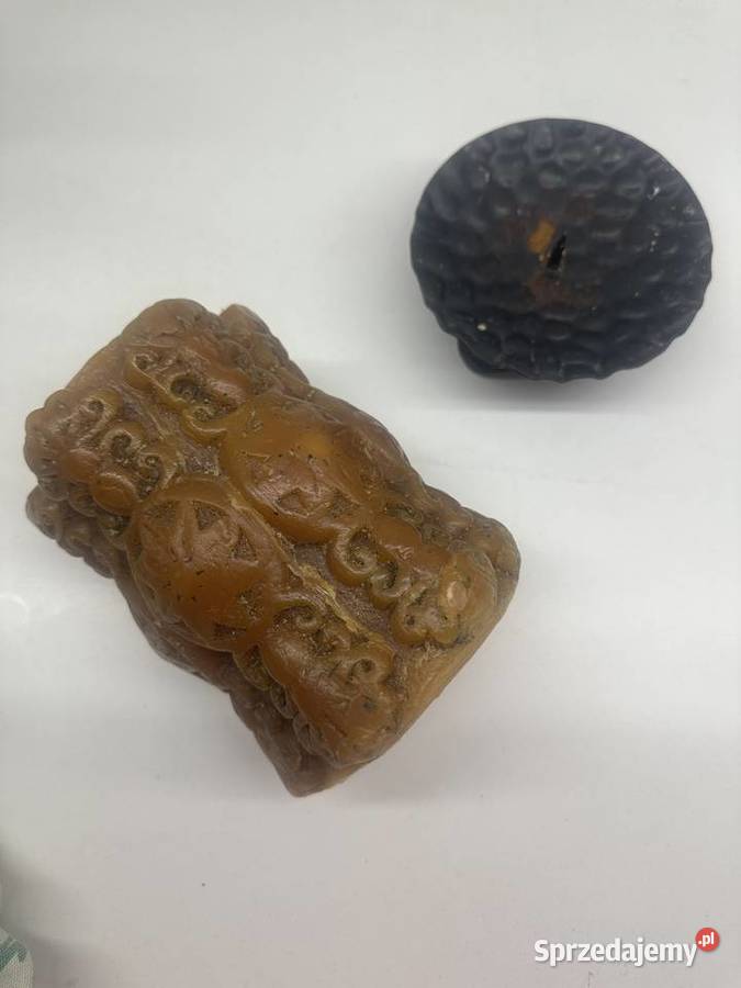 Świecznik ze świecą metaloplastyka z lat PRLu łódzkie Łódź