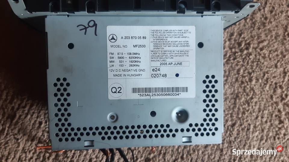 Mercedes C 203 A 169 RADIO CD 203 870 05 89 Radioodtwarzacze świętokrzyskie Starachowice