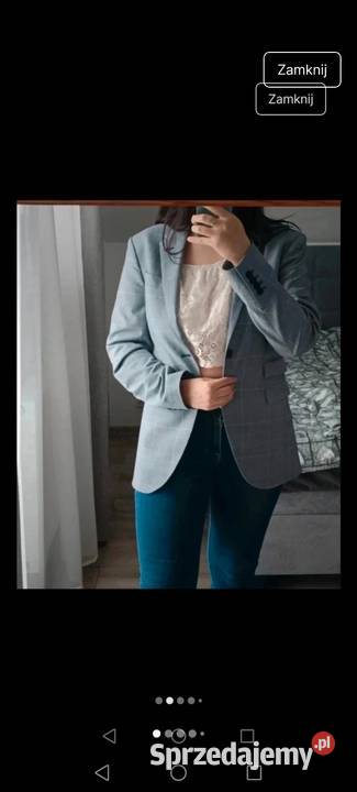 Marynarka granatowa Kratka pepitka o kroju niebieski sprzedam