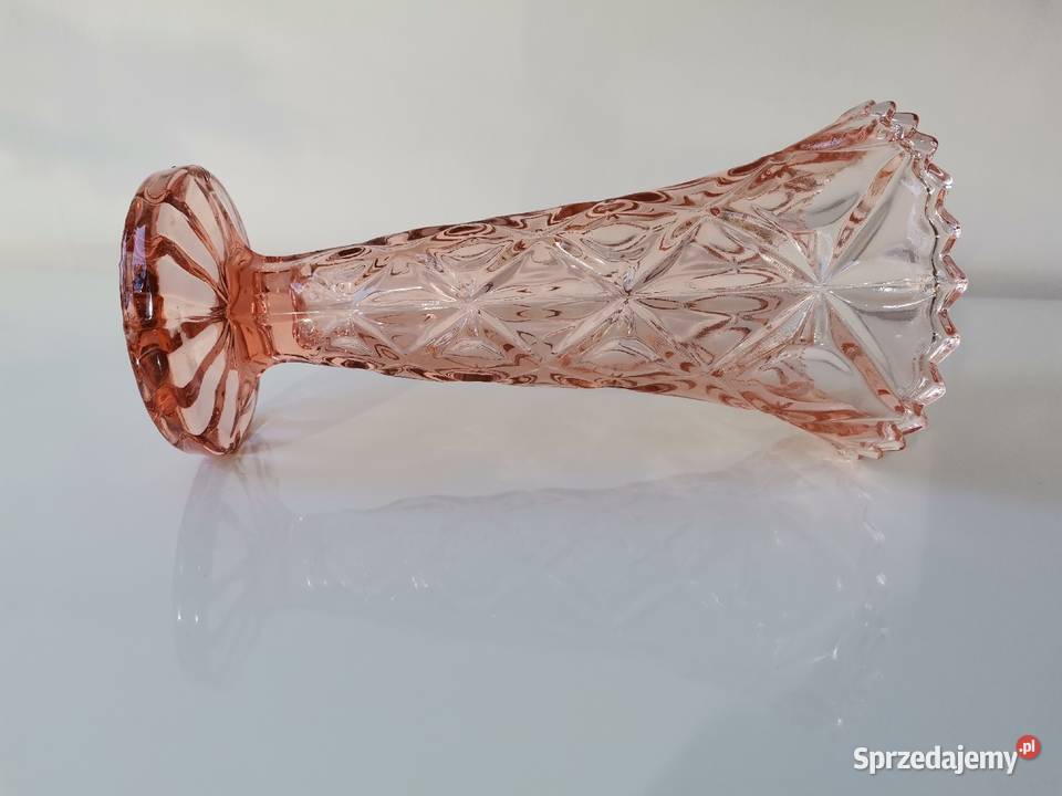 Stary różowy wazon szkło Art Deco Porcelana i szkło Katowice sprzedam