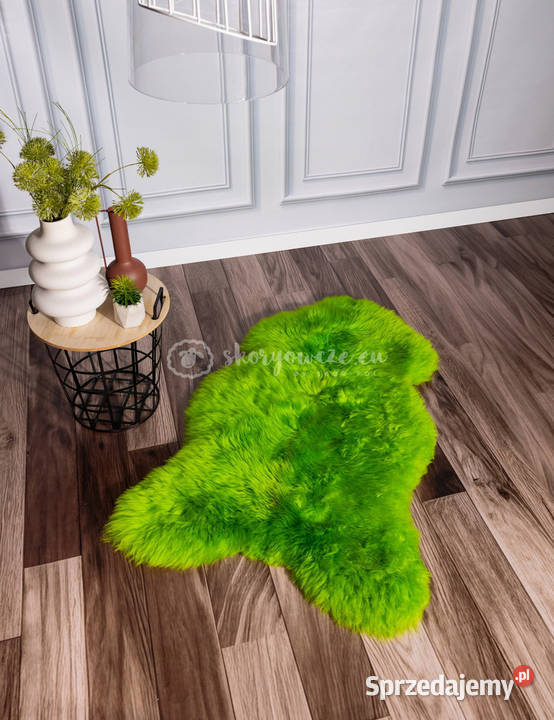 Naturalna Skóra owcza farbowana dekoracyjna zielony Szaflary
