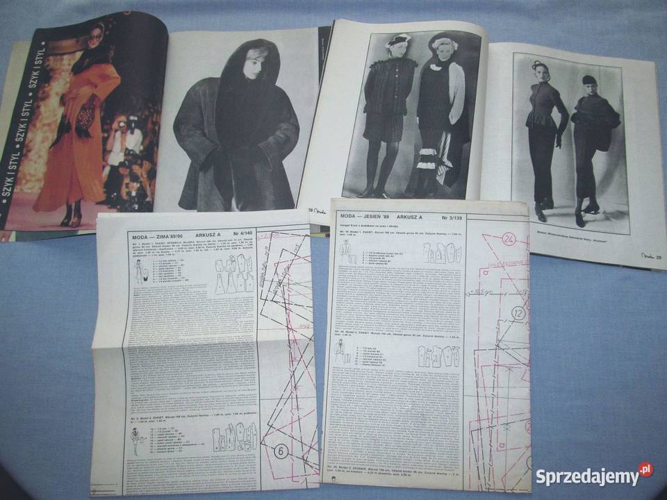 Moda Jesień 1989 Zima 198990 dwa arkusze Hobbystyczne kujawsko-pomorskie