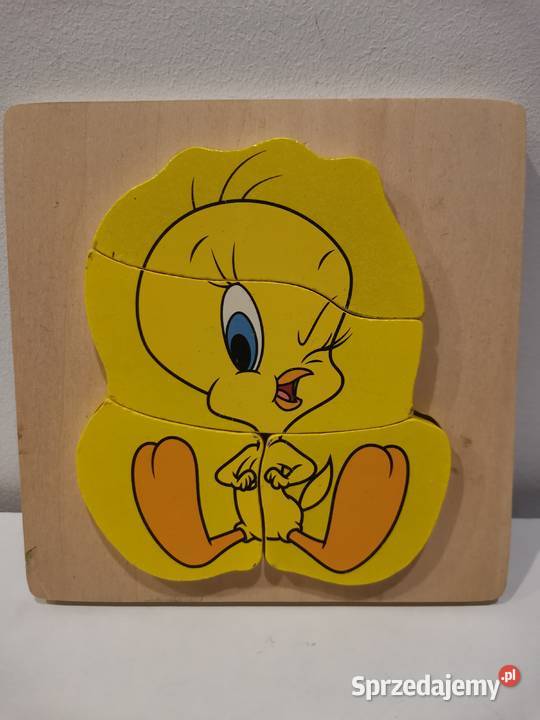Pierwsze puzzle drewniane Tweety 4 elementy Poznań