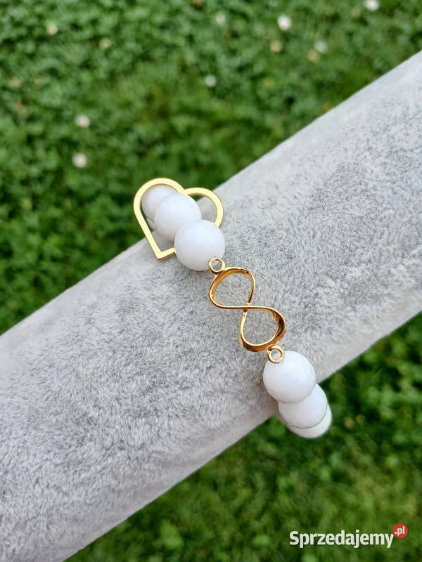 Bransoletka damska z Agatu białego fasetowanego Kielce sprzedam