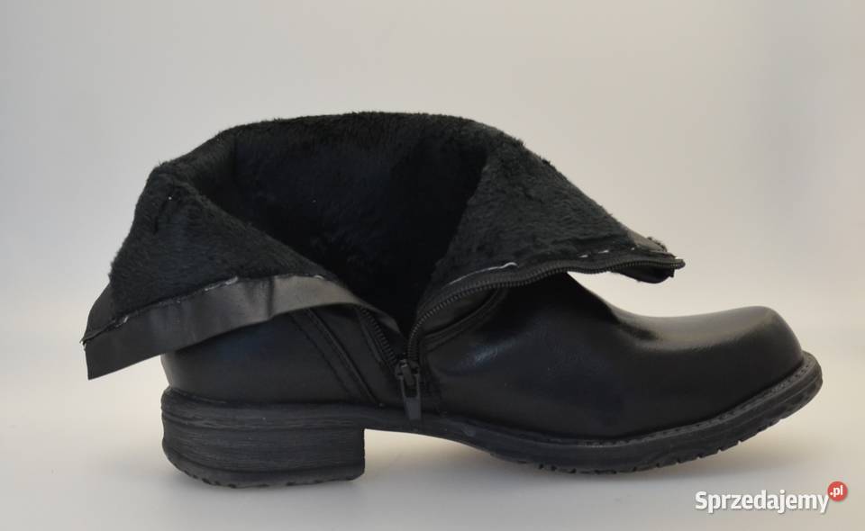 Czarne ocieplane damskie botki rozmiar 38 TB8103 Kozaki