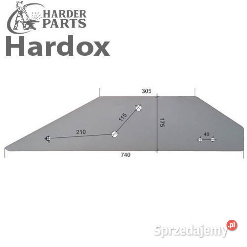 Płoza długa HARDOX 93600P części do pługa Suwałki