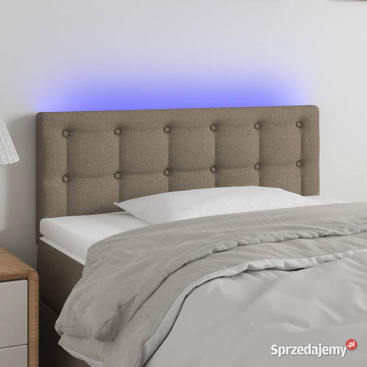 Zagłówek do łóżka z LED taupe 100x5x7888 tkanina Warszawa sprzedam