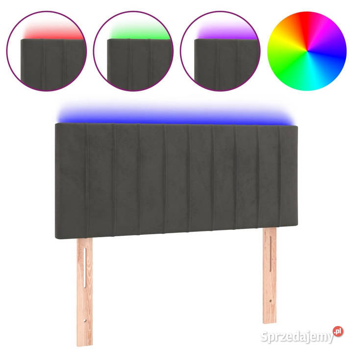 Zagłówek do łóżka z LED ciemnoszary 80x5x7888 Warszawa