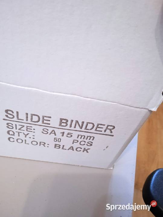 Czarne listwy wsuwane 15 mm 50 slide binder