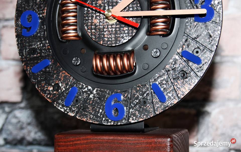 Zegar stojący sprzęgło scrap metal art loft Zegary Dębica