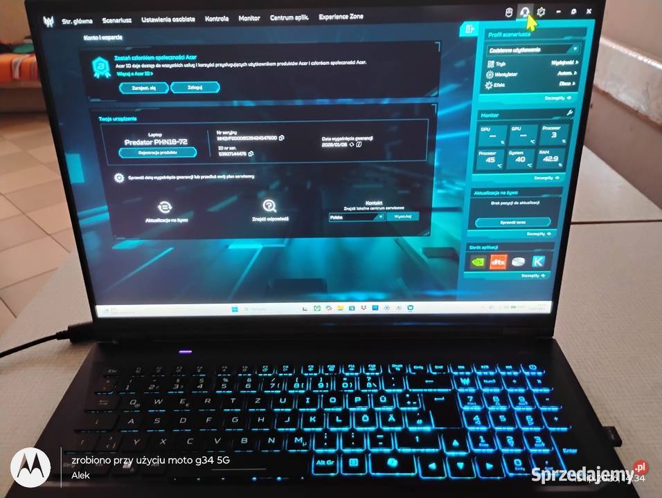 Laptop gamingowy Predator 18