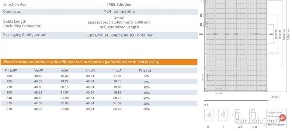 Paleta 33 Ulica Solar 710W BIFACIAL SILVER