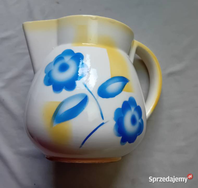 Fajansowy dzbanekmlecznik art deco zdobienia Koźminek sprzedam