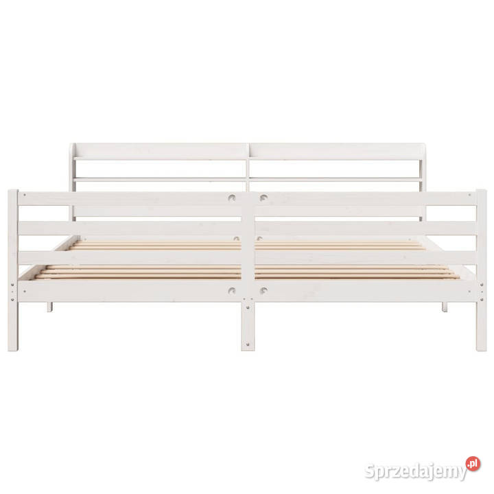 Rama łóżka z zagłówkiem bez materaca biała 82cm