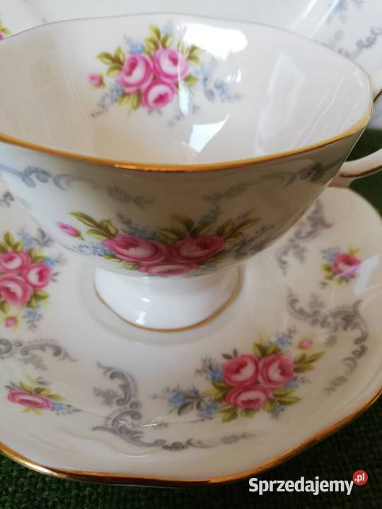 Porcelanowa filiżanka zestaw w róże Royal Kent małopolskie Gorlice