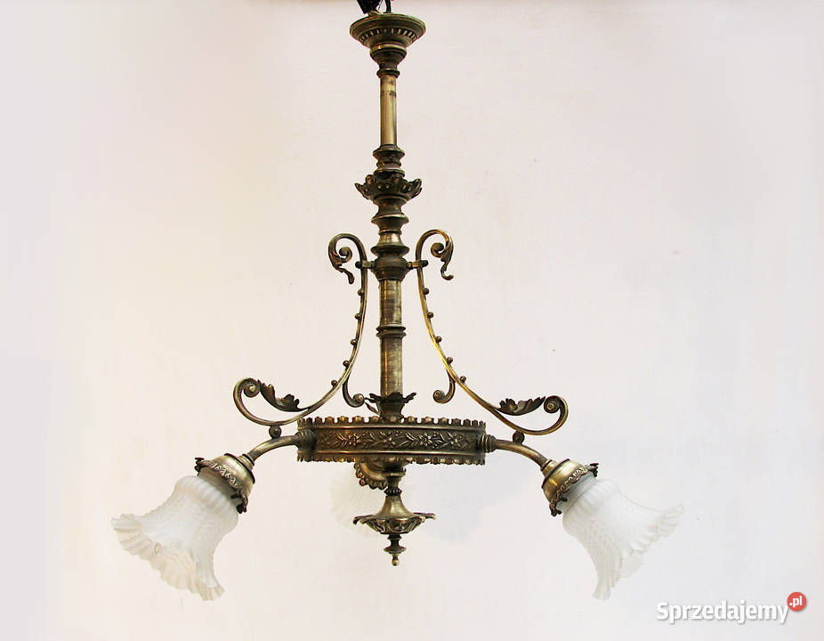 Żyrandol Lampa Francuska Mosiądz Paris Antyki, Sztuka, Kolekcje Szczecinek