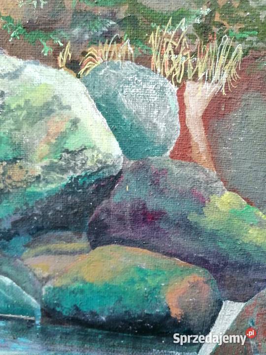 Obraz olejny Leśny strumień Łódź