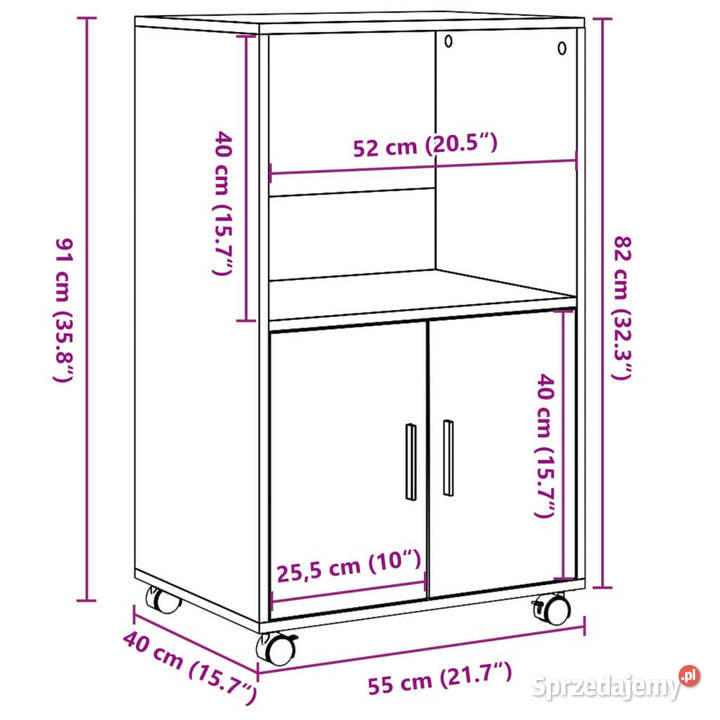 Szafka na kółkach czarna 55x40x91 materiał mazowieckie sprzedam