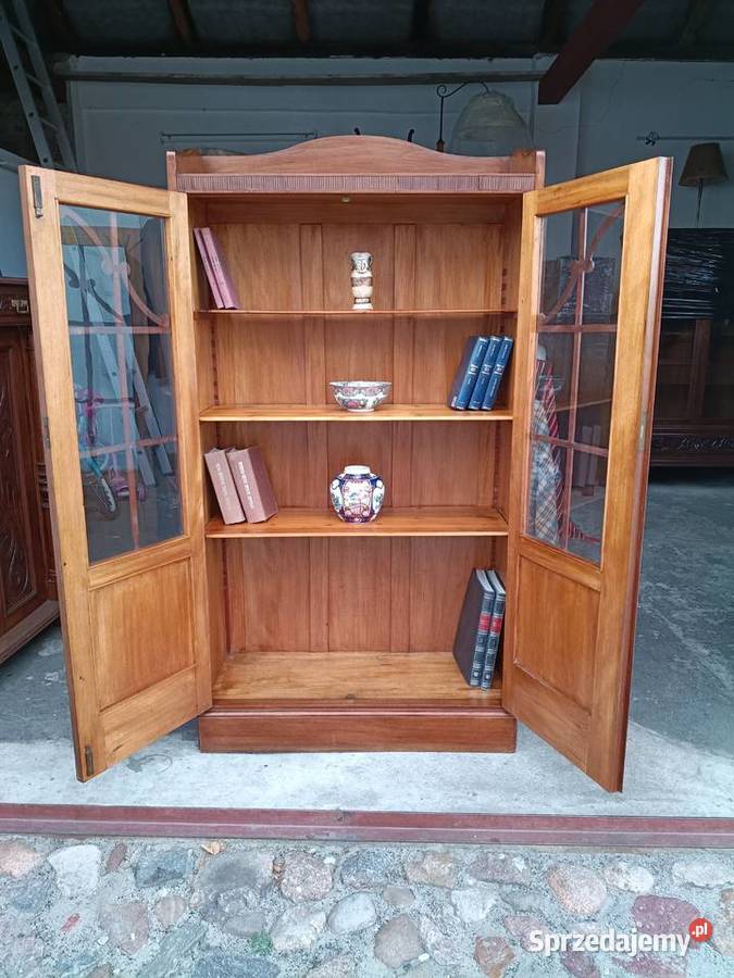 eprezentacyjna Biblioteczka Witryna Secesyjna Meble Antyki, Sztuka, Kolekcje wielkopolskie Suchorzew