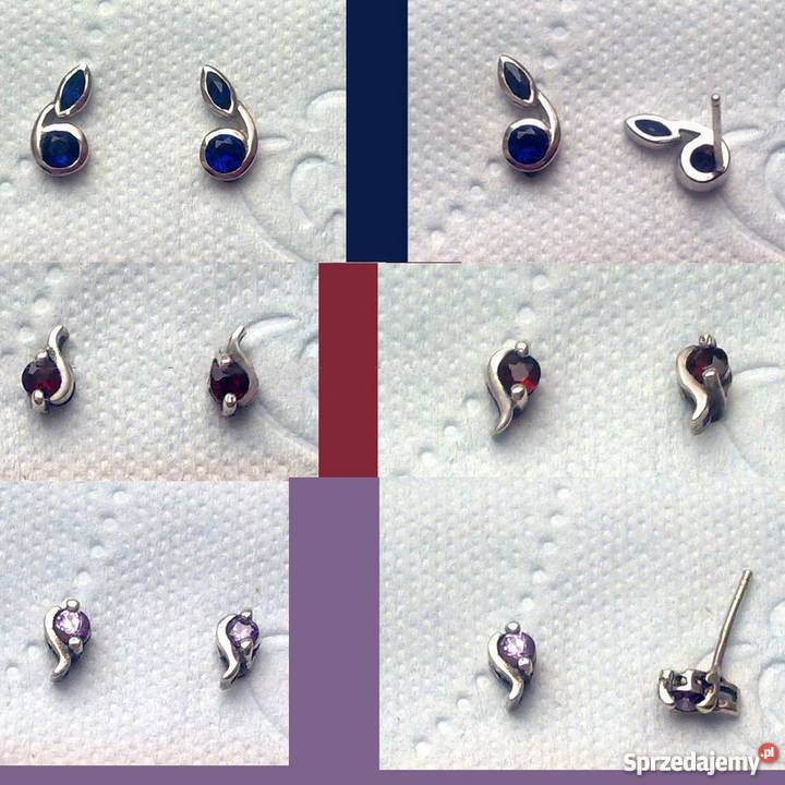 Srebrne kolczyki Kamienie jubilerskie Warszawa