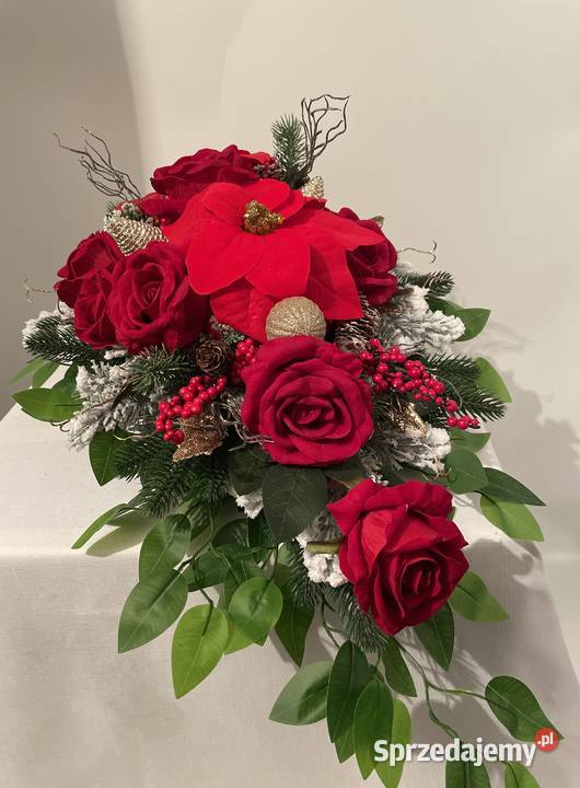 Świąteczna wiązanka bukiet do wazonu czerwone Latosówka